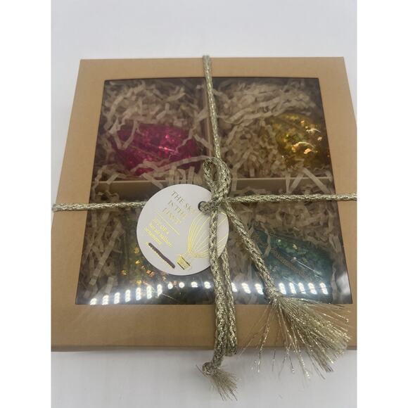 Anthropologie Glittering Hot Air Balloon Ornaments, Set of 4 New In BoX - Picture 3 of 5